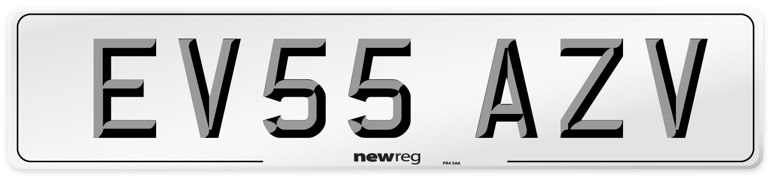 EV55 AZV Number Plate from New Reg